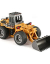 HUINA 1520 RC Metal Bulldozer Truck Toy 6CH 1/18 2.4GHz RTR Front Loader Engineering Remote Control Construction Tractork Trucks