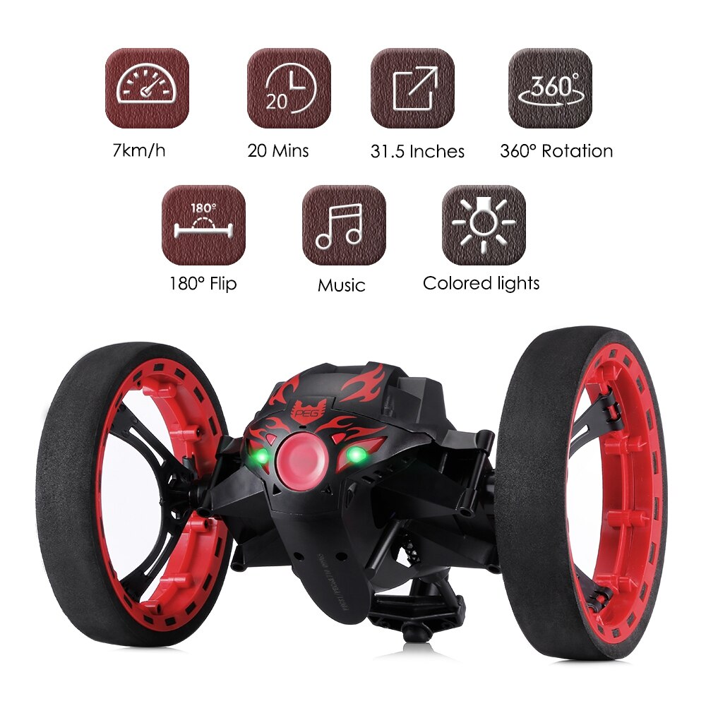 New RC Car Bounce Car Remote Control Toys RC Robot 80cm High Jumping Car Radio Controlled Cars Machine LED Night Toys Kids Gifts