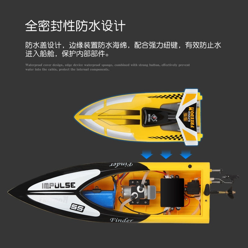 Factory Sales Weili Wl912 High-quality Imitation Profession High Speed Race Speedboat Remote Control Model Boat Toy Roll-over El