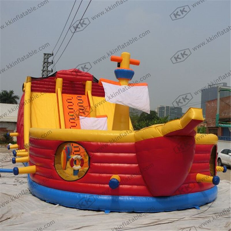 PVC Pirate Ship Big Size Inflatable Jumping Slide Inflatable Bouncer Slide Fun City