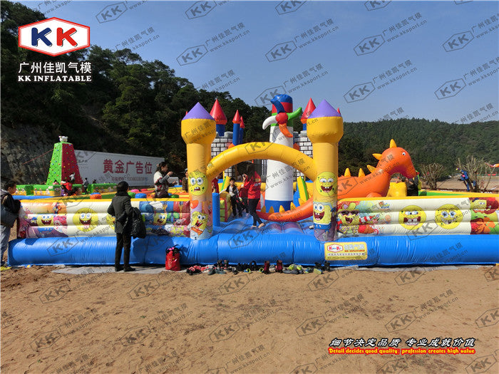 Outdoor Commercial Grade Inflatable Fun City, Giant Inflatable Playground