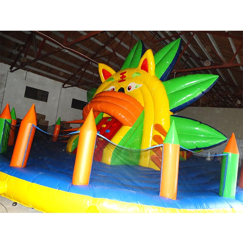 Fun city PVC amusement park giant inflatable bouncer dry Climbing slide toys with blower for kids