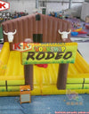 Amusement theme park inflatable sports games and events used fun equipment inflatable mechanical bull rodeo with mat for sale