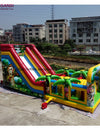 12x5x6m giant fun city inflatable castle slide,Animal Paradise inflatable bouncer slide combo for kids