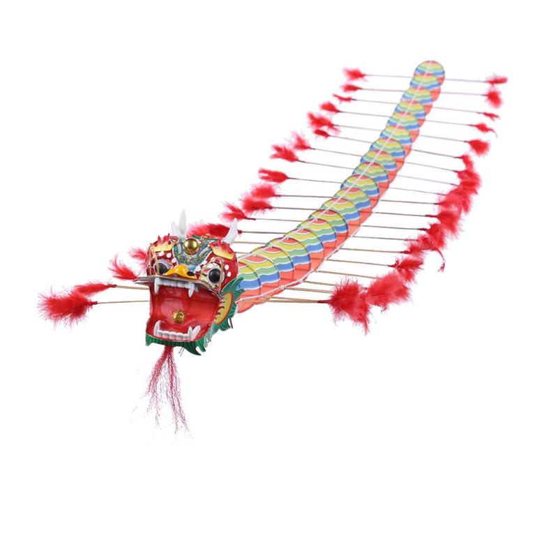 Kids Chinese Traditional Dragon Kite Chinese Design Decoration Flying Games Kite Fordable Children Outdoors Fun Sports Play Toys