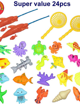 Magnetic Fishing Toys For Kids Miraculous Fish Toddler Games With Rod Net Tricks Fun Outdoor Fishing Stuff Toy For Children