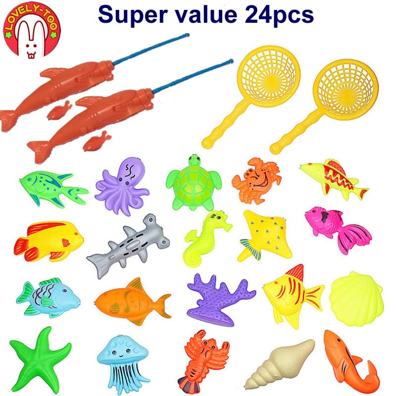 Magnetic Fishing Toys For Kids Miraculous Fish Toddler Games With Rod Net Tricks Fun Outdoor Fishing Stuff Toy For Children