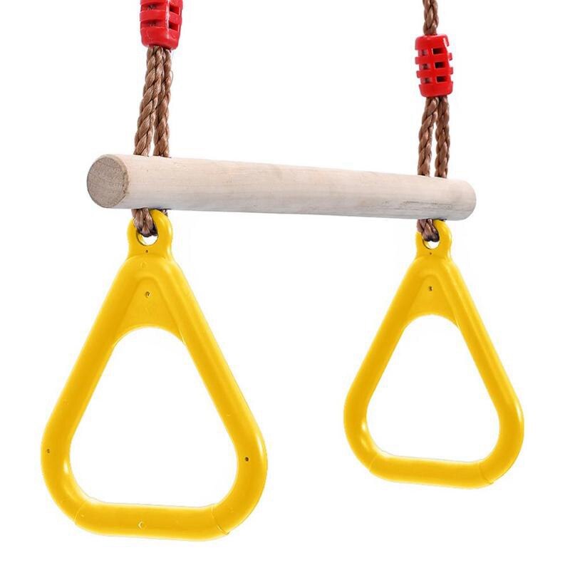 Kids Wooden Hand Rings Outdoor Swing Toy Gift Sports Fitness Children Supplies Garden Playground Fun Toy Accessories