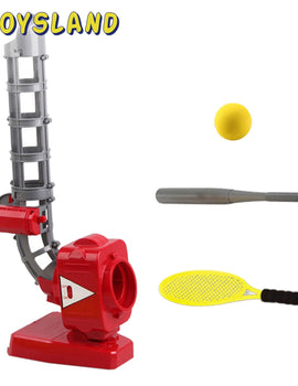 QC033-17 2-In-1 Children Baseball Automatic Pitching Machine Indoor Outdoor Toys Parent-Child Family Fun For Kids - Red Yellow