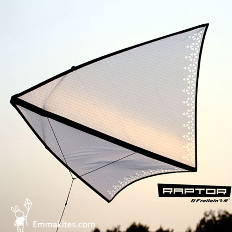 White Zero Wind Circling Delta Kite for Adults Kids Single Line Kite with 5M Tail / 50M Kite Flying Line Outdoor Toy Fun