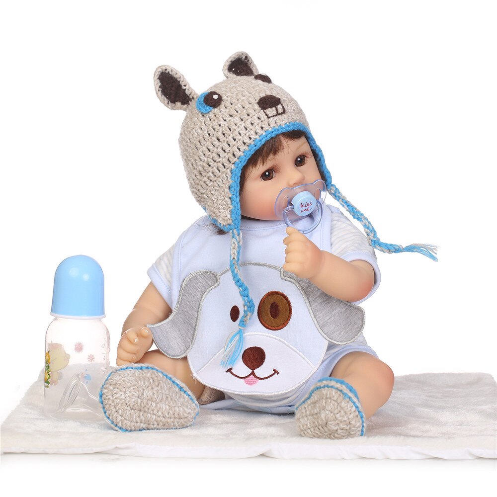Reborn silicone babies dolls 19" popular NPK high quality bebe alive dolls blue  stylish toy  kids lovely birthday gift bonecas