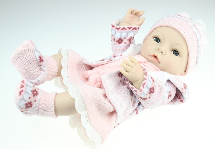 40cm Full Silicone reborn baby Doll Handmade Popular Dolls New Likereal Boy Baby Doll Babies Brinquedos Shower Toy Kids Gifts