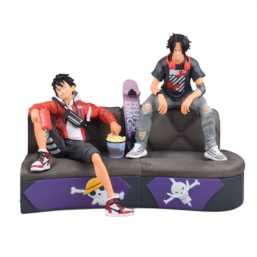 One Piece Action Figure Model Portgas D Ace Monkey D Luffy Popular Anime 24cm Pvc Collection Toy Decoration For Kids Gift Figma