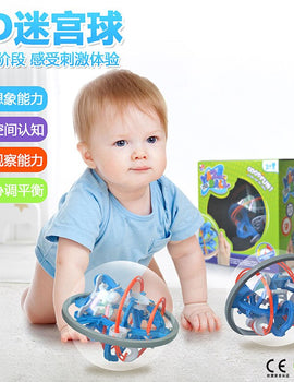 New popular kids educational toys 3D three-dimensional labyrinth puzzle maze magic ball maze spherical 80 pass  mini puzzle