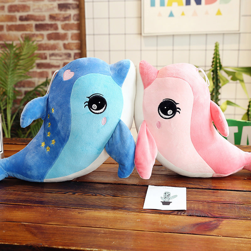 Furry Dolphin Soft Toys Stuffed Animals Cute Plush Soft Toy Popular New Soft Kids Plush Pillow Peluches Toys For Girls JJ60MR