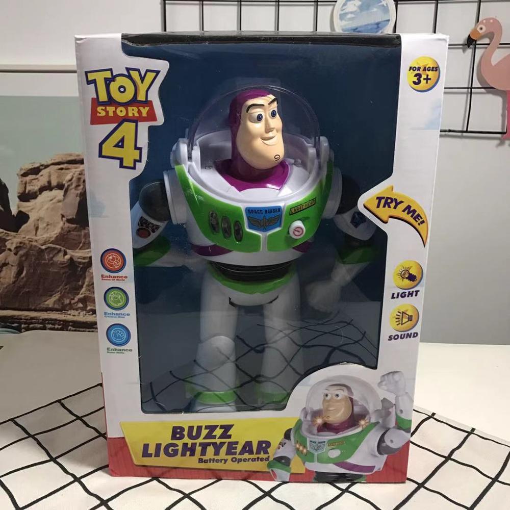 30cm Toy Story 4 Electronic Talking Buzz Lightyear Walkable PVC Action Figure Model Doll Christmas Birthday Gift for Kid Baby