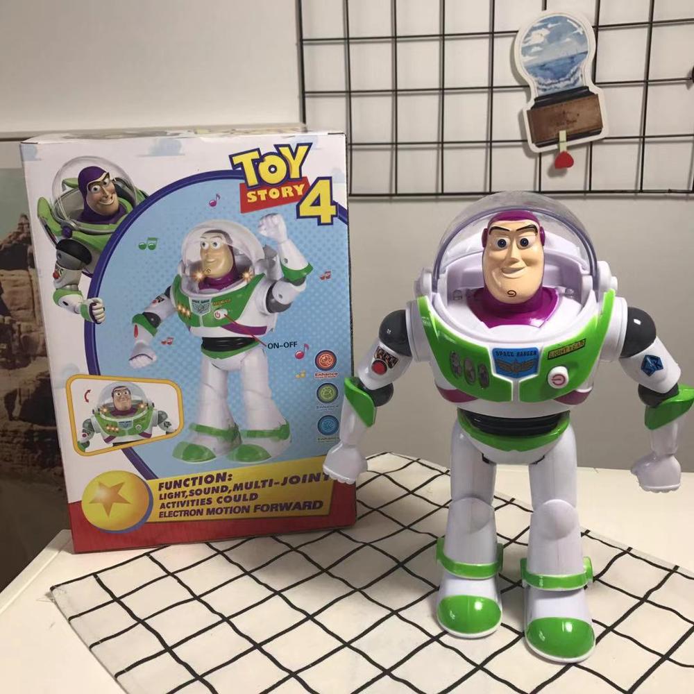 30cm Toy Story 4 Electronic Talking Buzz Lightyear Walkable PVC Action Figure Model Doll Christmas Birthday Gift for Kid Baby