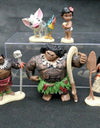 6Pcs Full Set 4-10cm Moana Princess PVC Action Figures Toys Maui Toddler Moana Decoration Cake Gift Toys Doll For Kid Gifts