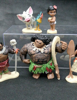6Pcs Full Set 4-10cm Moana Princess PVC Action Figures Toys Maui Toddler Moana Decoration Cake Gift Toys Doll For Kid Gifts