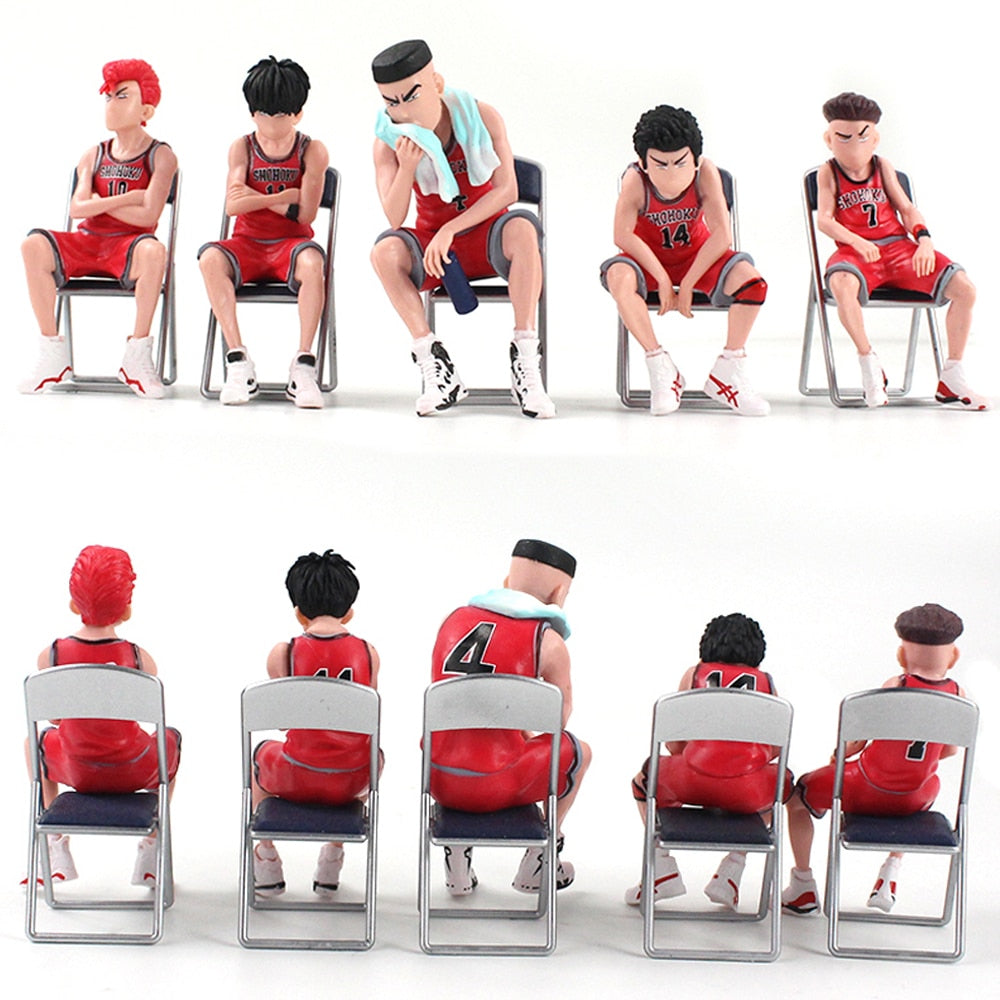 9-11cm 5Pcs/set SLAM DUNK  Hanamichi Sakuragi Rukawa Mitsui Hisashi  Akagi Miyagi Ryota PVC Action Figures Model Toys