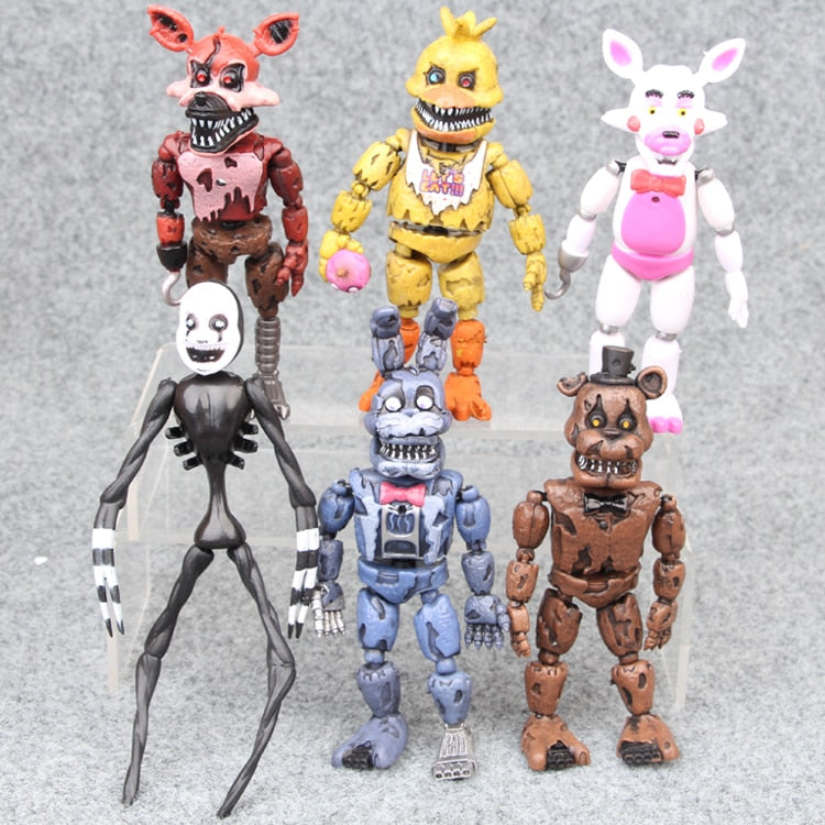 Five Nights At Freddy's Action Figure 14.5-17cm PVC FNAF Bonnie Foxy Freddy Fazbear Bear Dolls Game Toys 6pcs/lot Anime Model