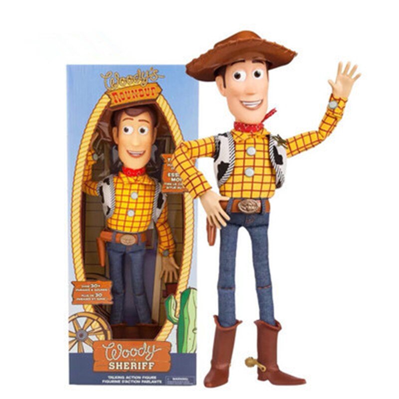 44cm Toy Story 4 Talking Woody Jessie BUZZ Lightyear PVC Action Toy Figures Model Speaking Sheriff Woody Collectible Doll Sound