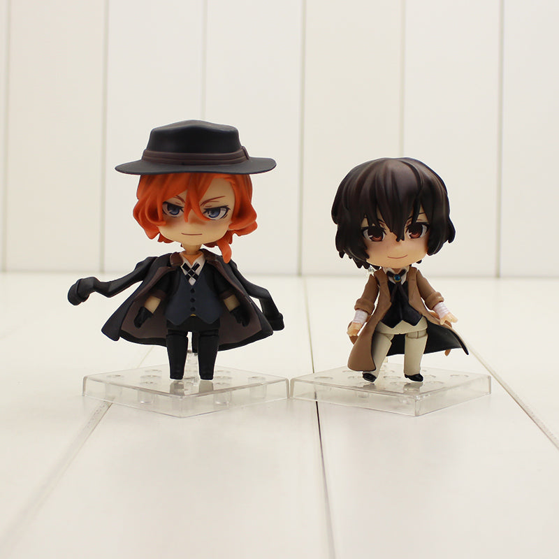 9cm Bungo Stray Dogs Figure Toys Dazai Osamu Nakahara Chuya PVC Action Figure Q version 657# 676# model toys for kids gifts