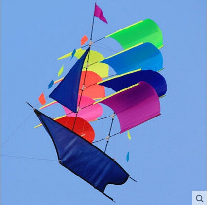 Free Shipping Outdoor Fun Sports  3D Stereo Sailboat Kite /Sailing Kites  With Handle And Line Good Flying