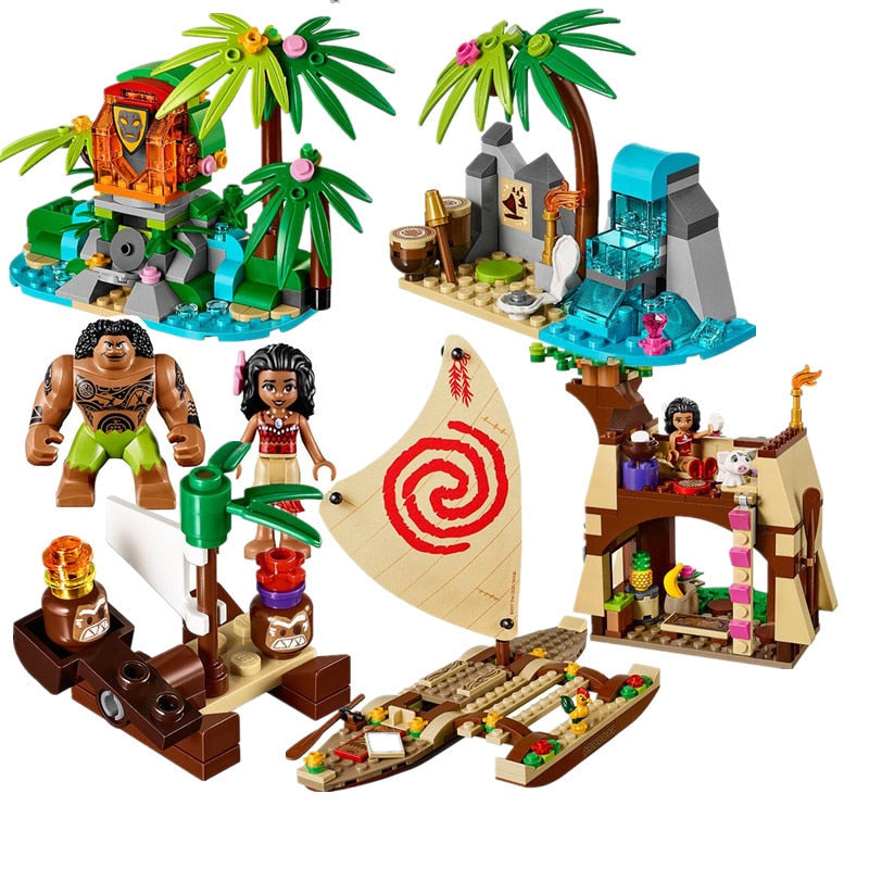 515Pcs Vaiana Moanas Ocean Voyage Restore The Heart Of Te Fiti Set Building Blocks Maui Toys Compatible with legoinges   Friends
