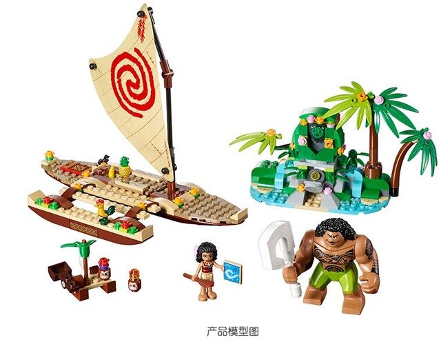 515Pcs Vaiana Moanas Ocean Voyage Restore The Heart Of Te Fiti Set Building Blocks Maui Toys Compatible with legoinges   Friends
