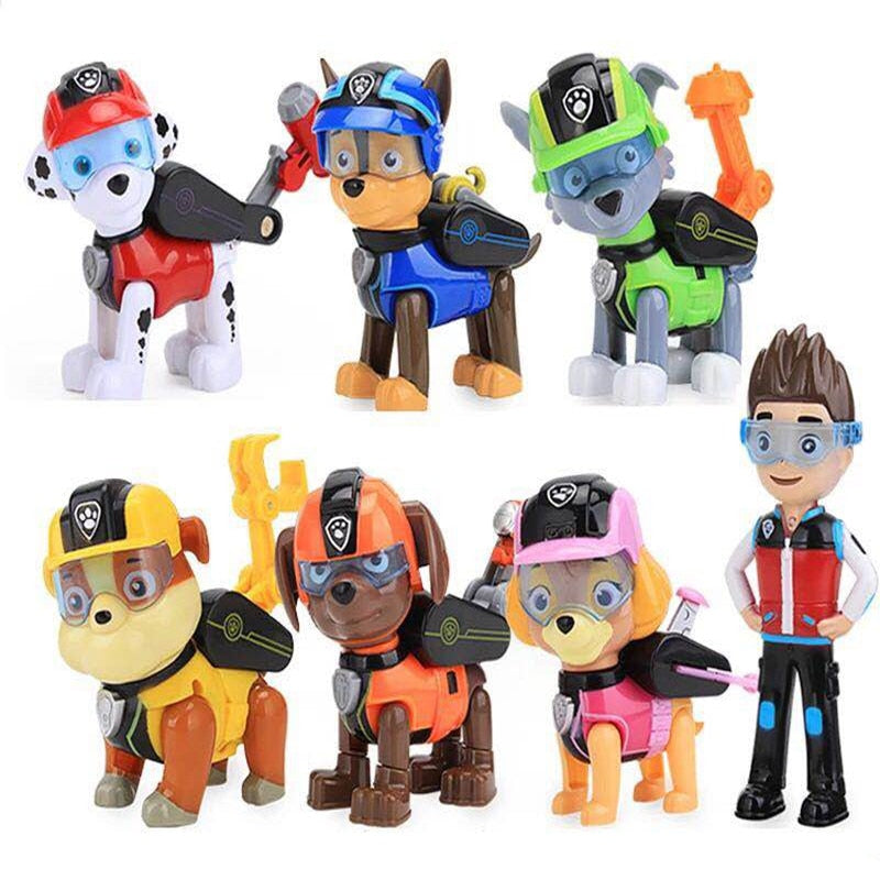 7 Pcs/Set Paw Patrol Dog Puppy Anime Figure Patrulla Canina Action Figure Model Kids Toys Children Gifts